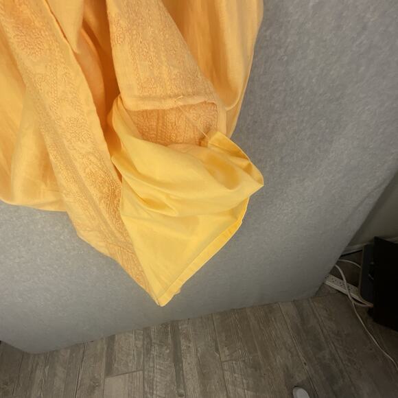 🧡 J Jill Womens 10–12 Orange Linen Sleeveless Pintuck Embroidered Dress 🧡 - Picture 7 of 12